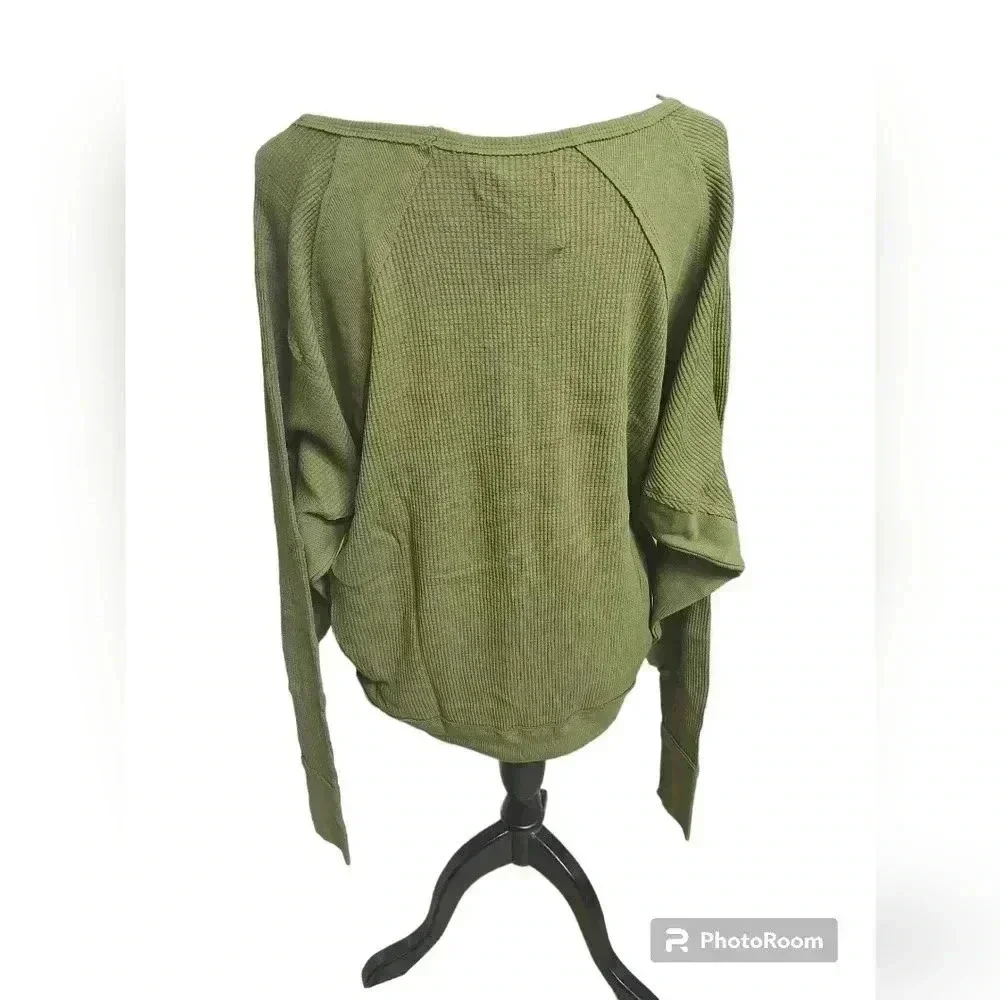 Free People Santa Clara Rib Knit Waffle Thermal Top